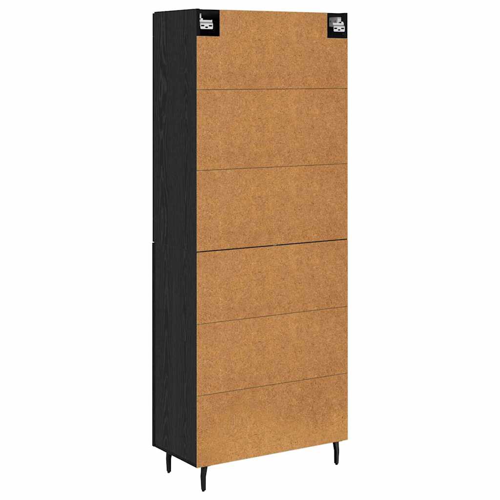 vidaXL Highboard 2 pcs Czarny Dąb Materiał drewnopochodny