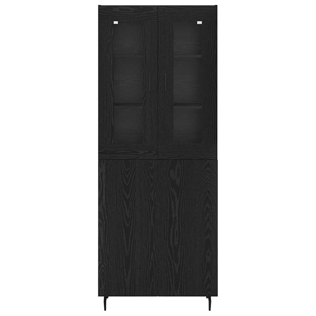 vidaXL Highboard 2 pcs Czarny Dąb Materiał drewnopochodny