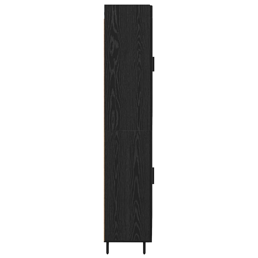 vidaXL Highboard 2 pcs Czarny Dąb Materiał drewnopochodny