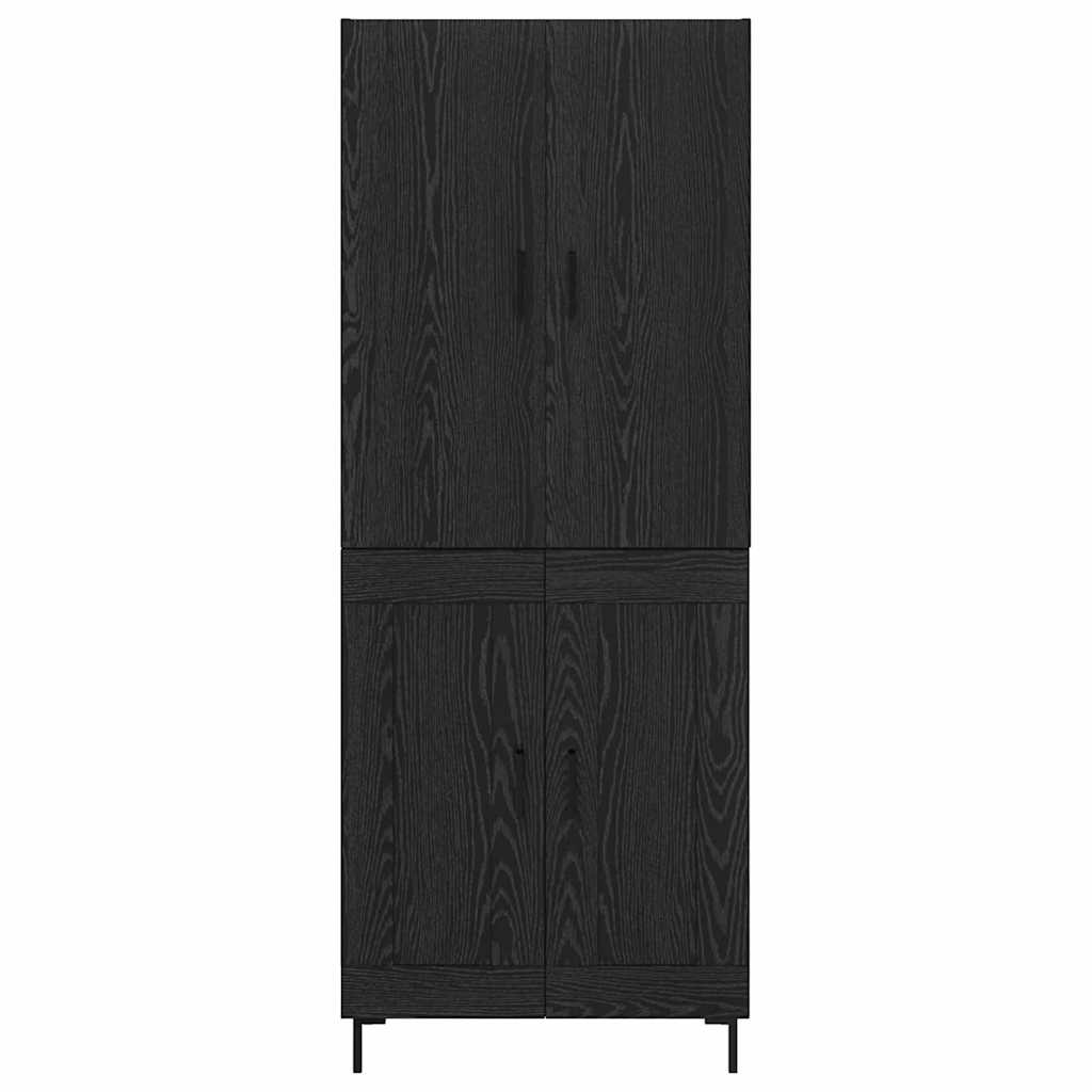 vidaXL Highboard Czarny Dąb 69,5 x 34 x 180 cm Materiał drewnopochodny