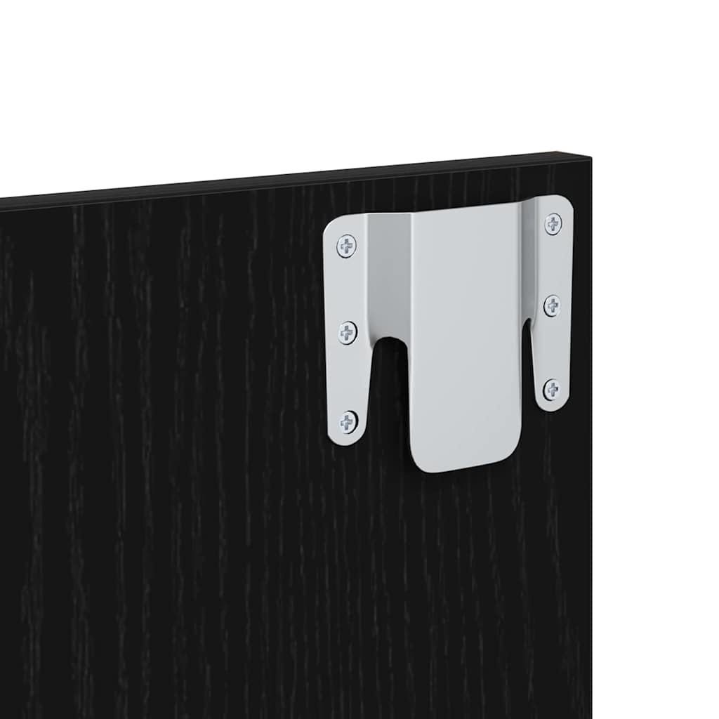 vidaXL Zagłówek z szafką 3 pcs Czarny Dąb Materiał drewnopochodny