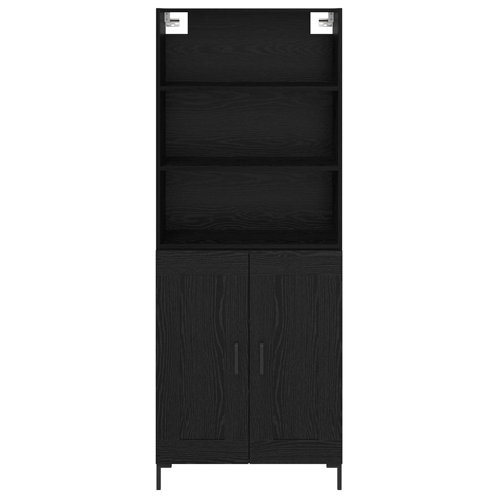 vidaXL Highboard Czarny Dąb 69,5 x 34 x 180 cm Materiał drewnopochodny