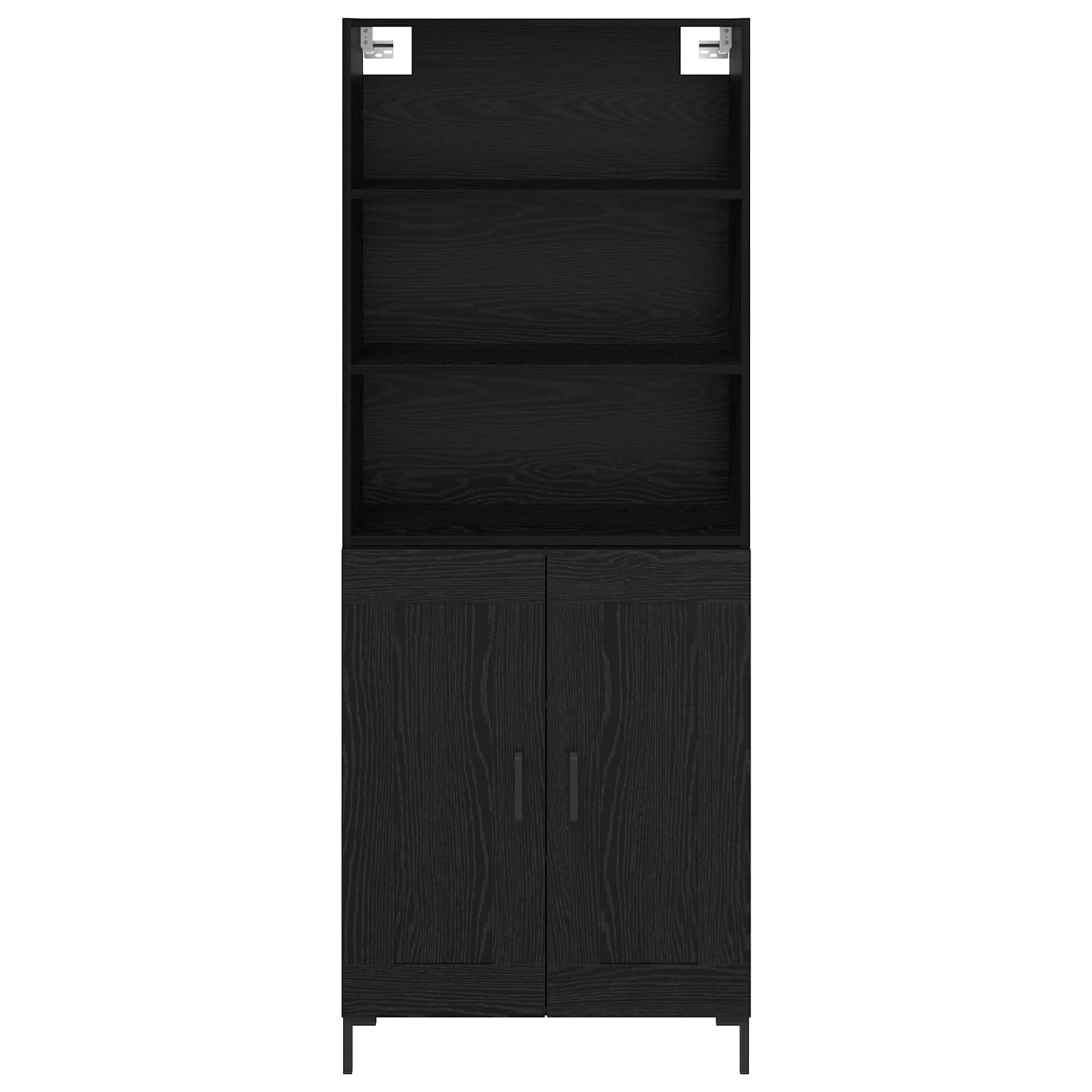 vidaXL Highboard Czarny Dąb 69,5 x 34 x 180 cm Materiał drewnopochodny