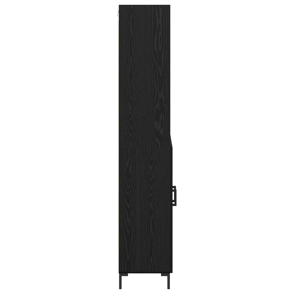 vidaXL Highboard Czarny Dąb 69,5 x 34 x 180 cm Materiał drewnopochodny