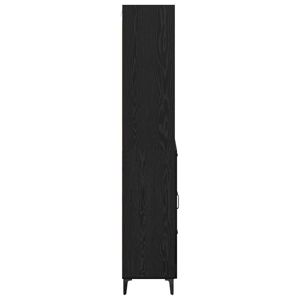 vidaXL Highboard Czarny Dąb 69,5 x 34 x 180 cm Materiał drewnopochodny