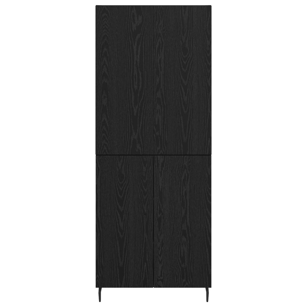 vidaXL Highboard 2 pcs Czarny dąb Drewno inżynieryjne i szkło