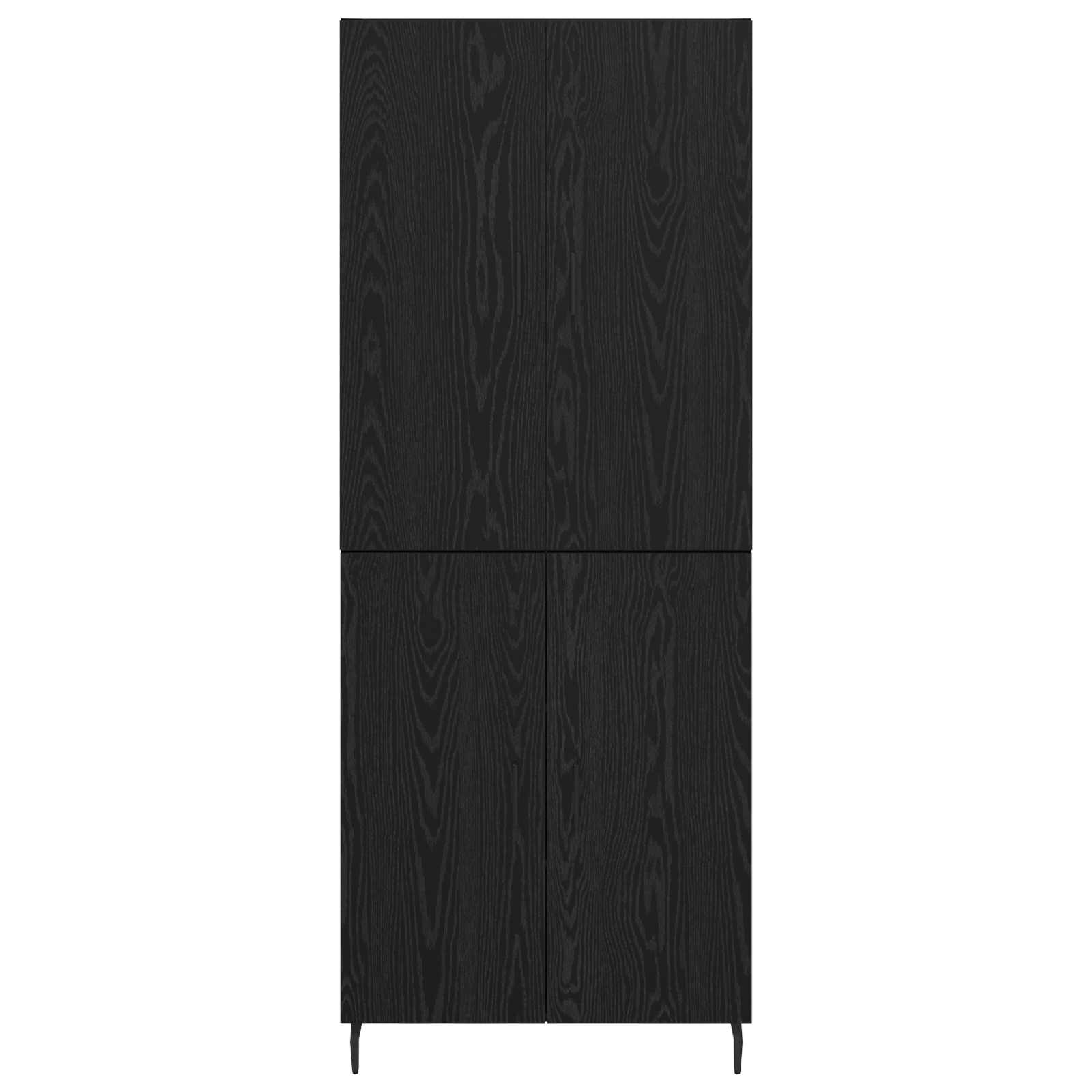 vidaXL Highboard 2 pcs Czarny dąb Drewno inżynieryjne i szkło