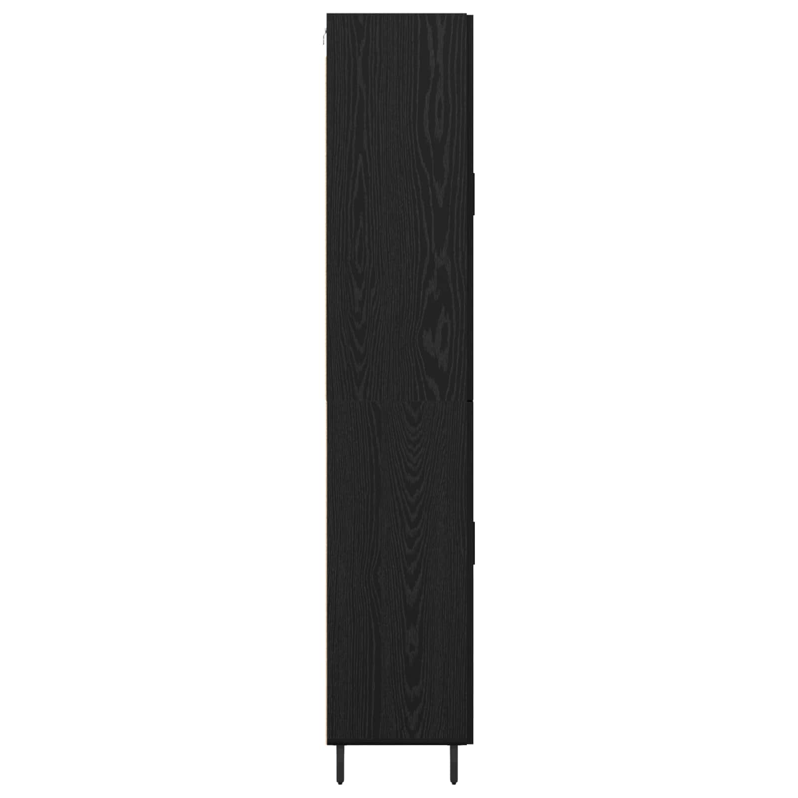 vidaXL Highboard 2 pcs Czarny dąb Drewno inżynieryjne i szkło