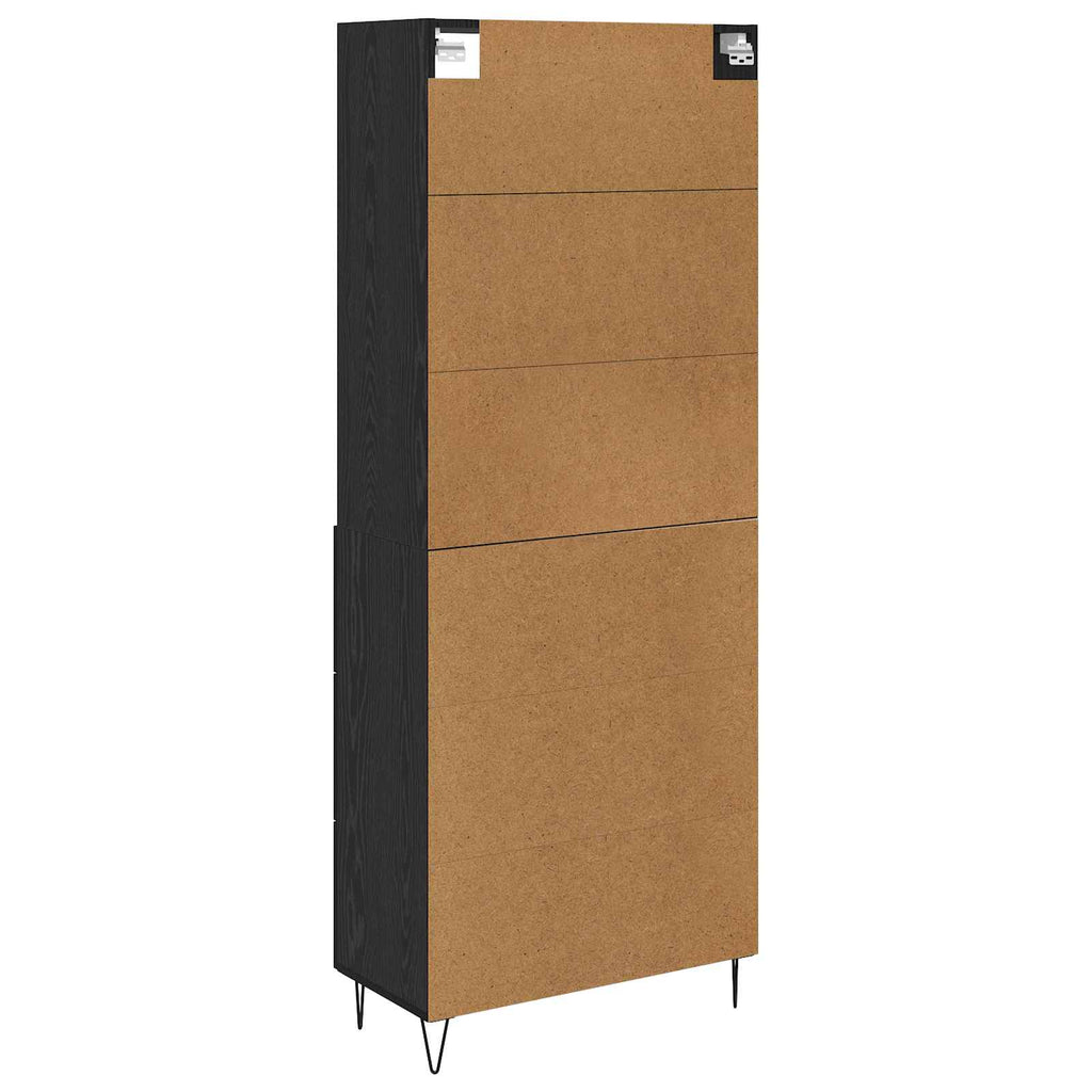 vidaXL Highboard z szufladą 2 pcs Czarny Dąb Materiał drewnopochodny