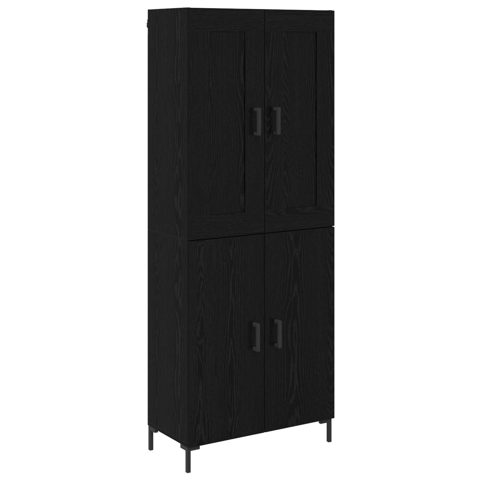 vidaXL Highboard 2 pcs Czarny Dąb Materiał drewnopochodny