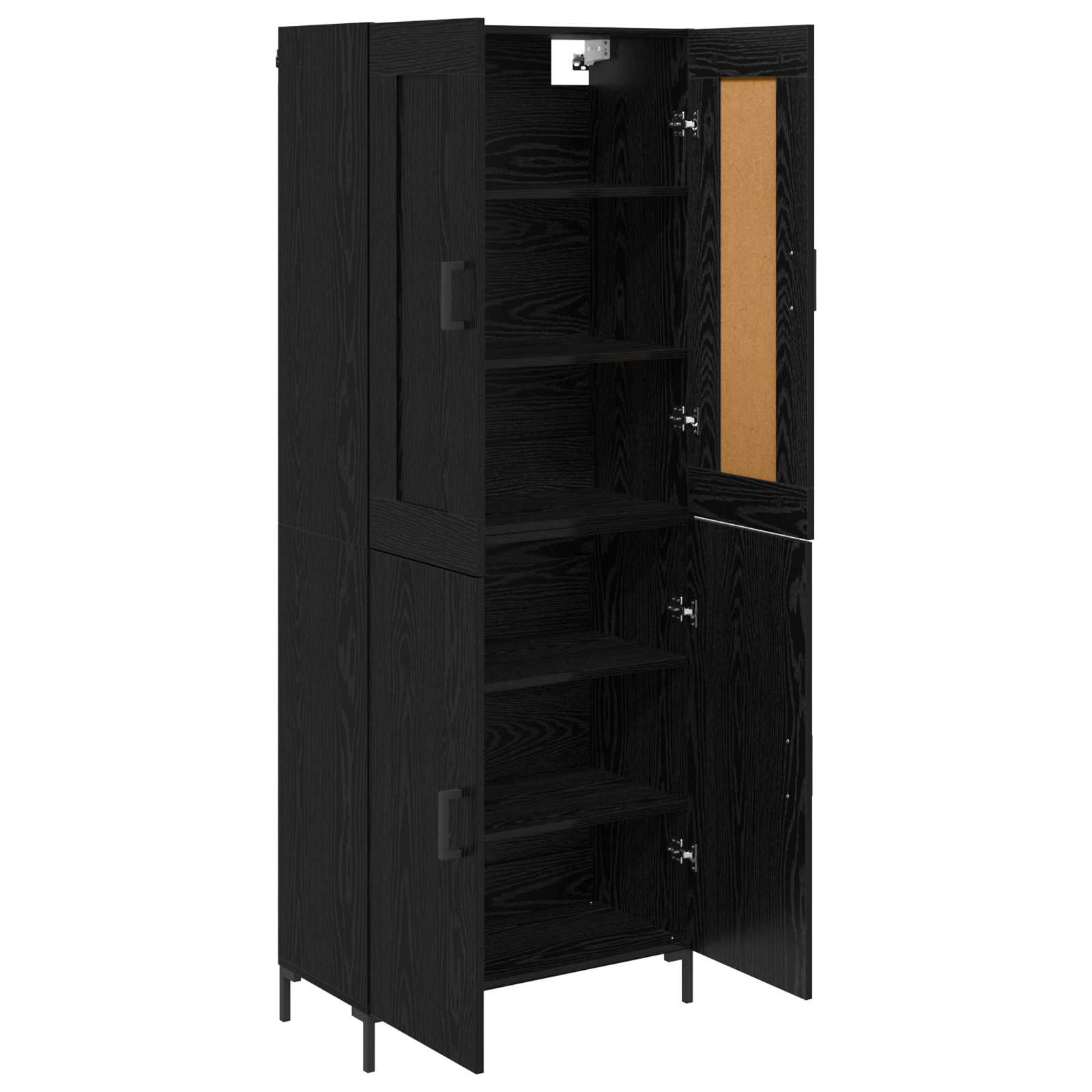 vidaXL Highboard 2 pcs Czarny Dąb Materiał drewnopochodny