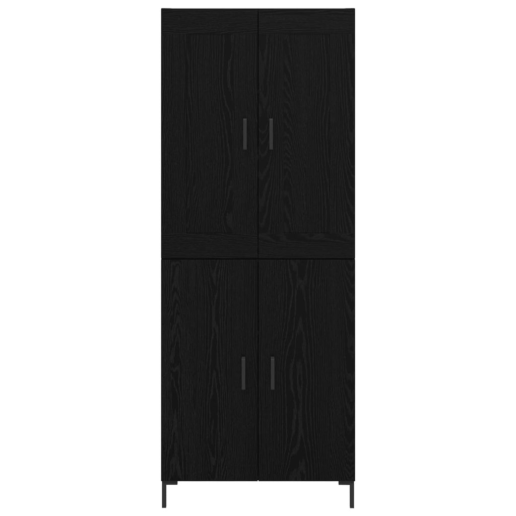 vidaXL Highboard 2 pcs Czarny Dąb Materiał drewnopochodny
