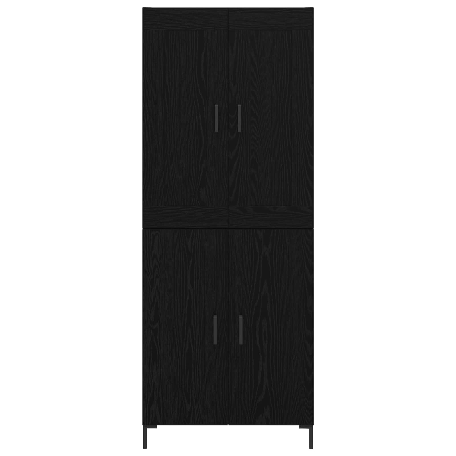 vidaXL Highboard 2 pcs Czarny Dąb Materiał drewnopochodny