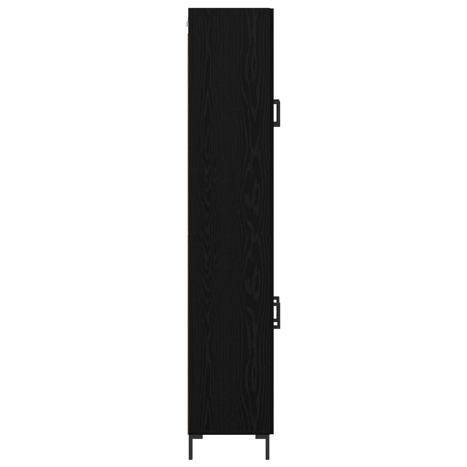 vidaXL Highboard 2 pcs Czarny Dąb Materiał drewnopochodny