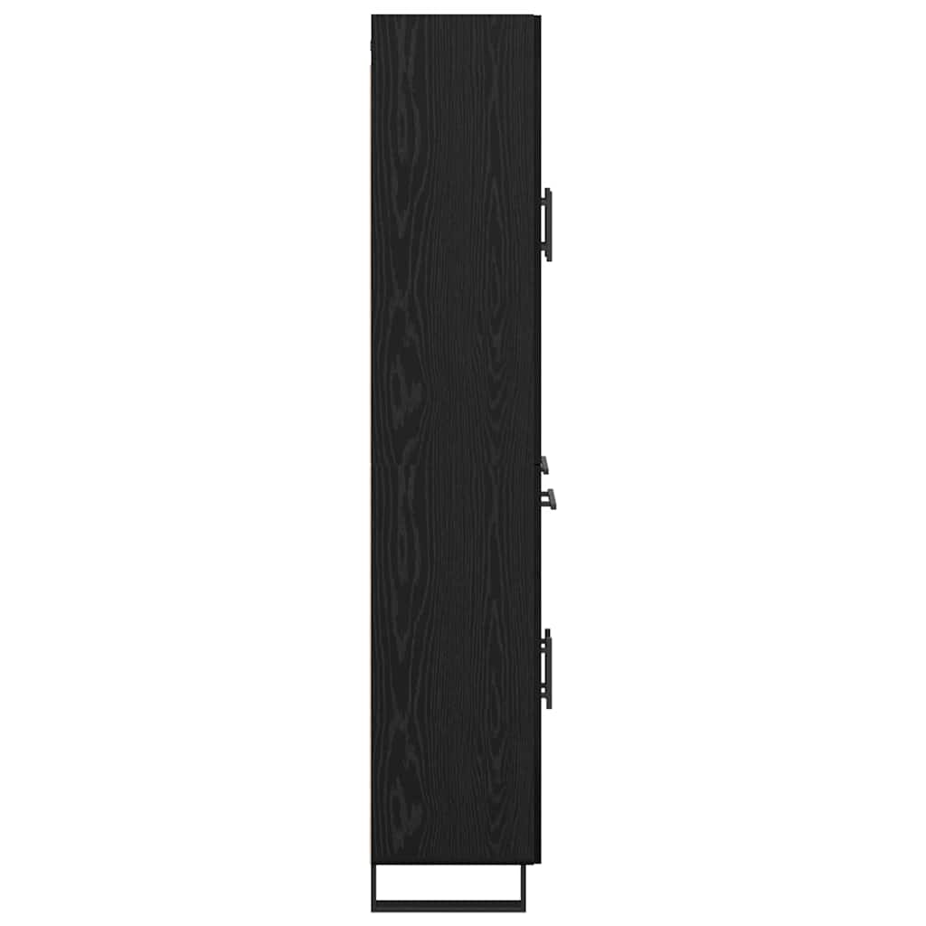 vidaXL Highboard Czarny Dąb 69,5 x 34 x 180 cm Materiał drewnopochodny
