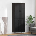 vidaXL Highboard 2 pcs Czarny Dąb Drewno inżynieryjne i szkło