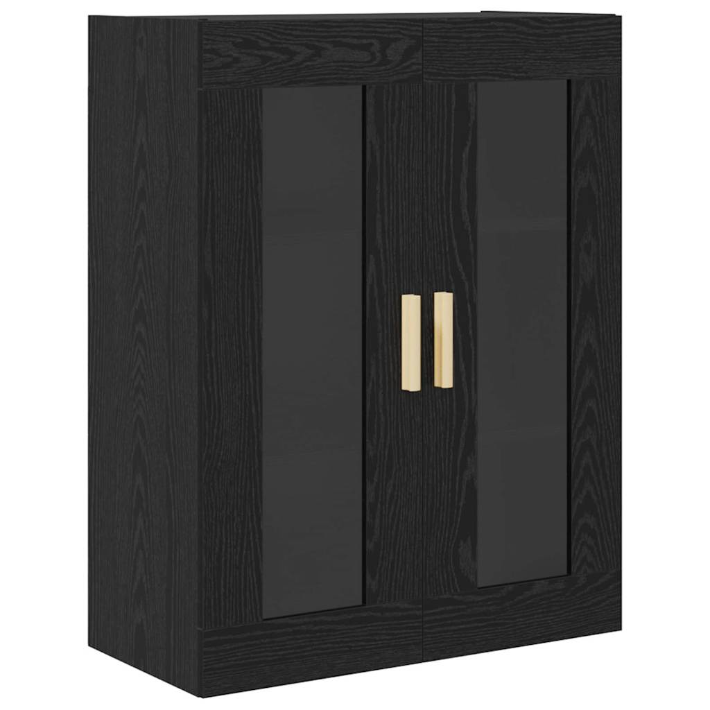 vidaXL Highboard Czarny Dąb 69,5 x 34 x 180 cm Materiał drewnopochodny
