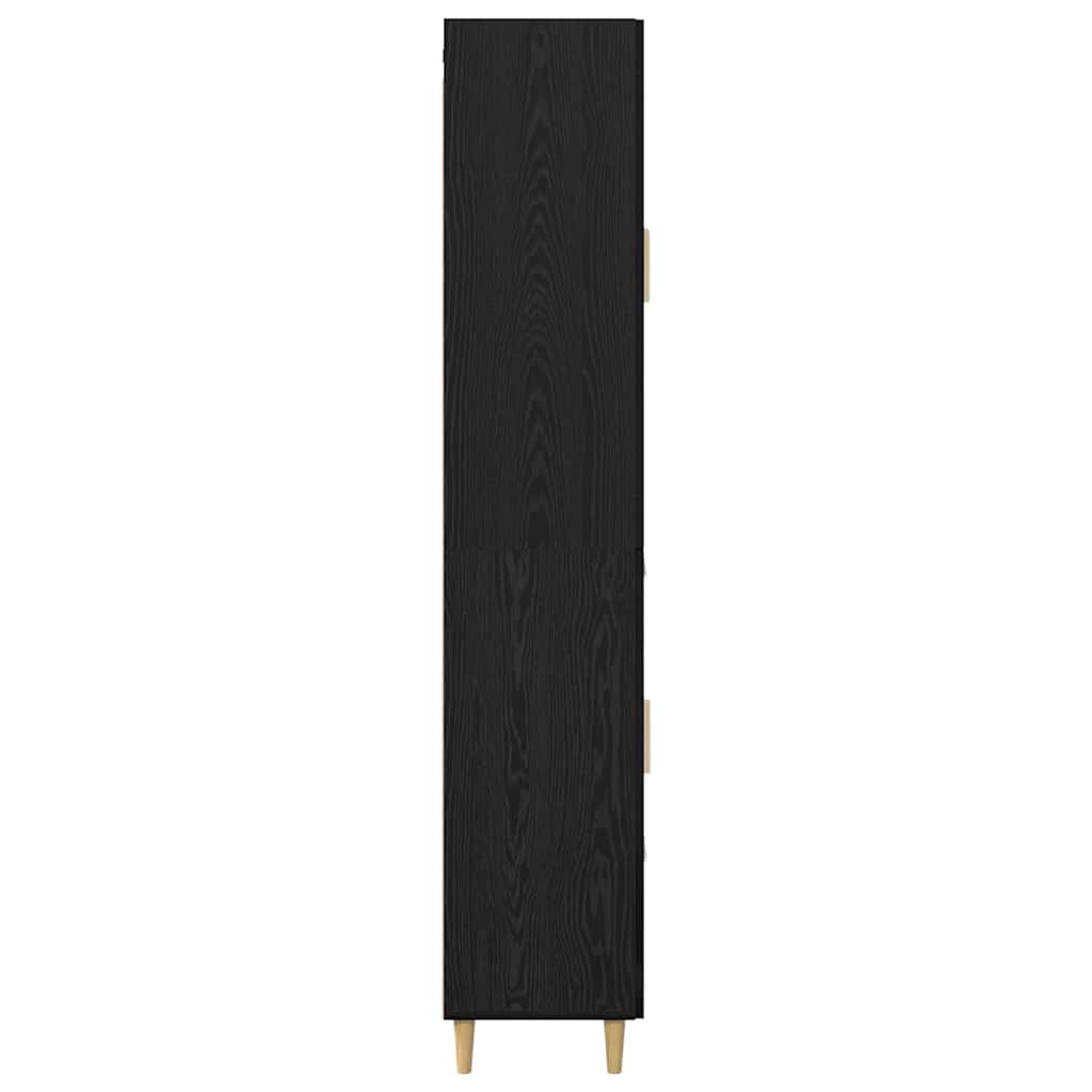 vidaXL Highboard Czarny Dąb 69,5 x 34 x 180 cm Materiał drewnopochodny