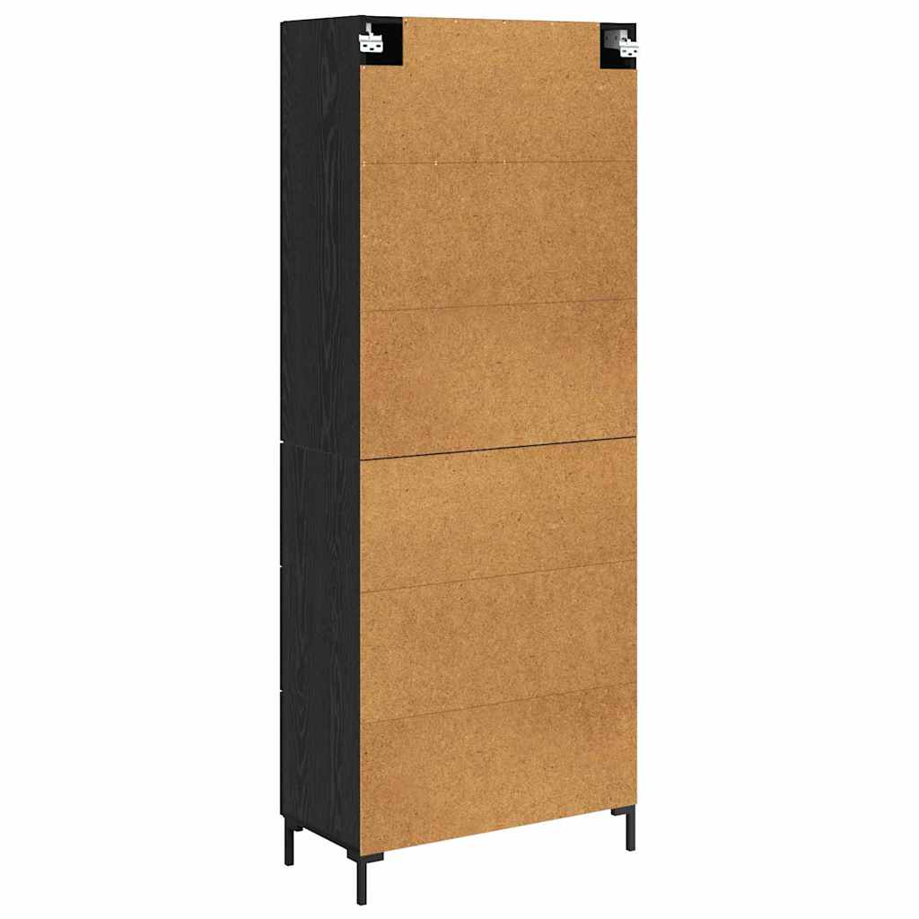 vidaXL Highboard z szufladą 2 pcs Czarny Dąb Materiał drewnopochodny