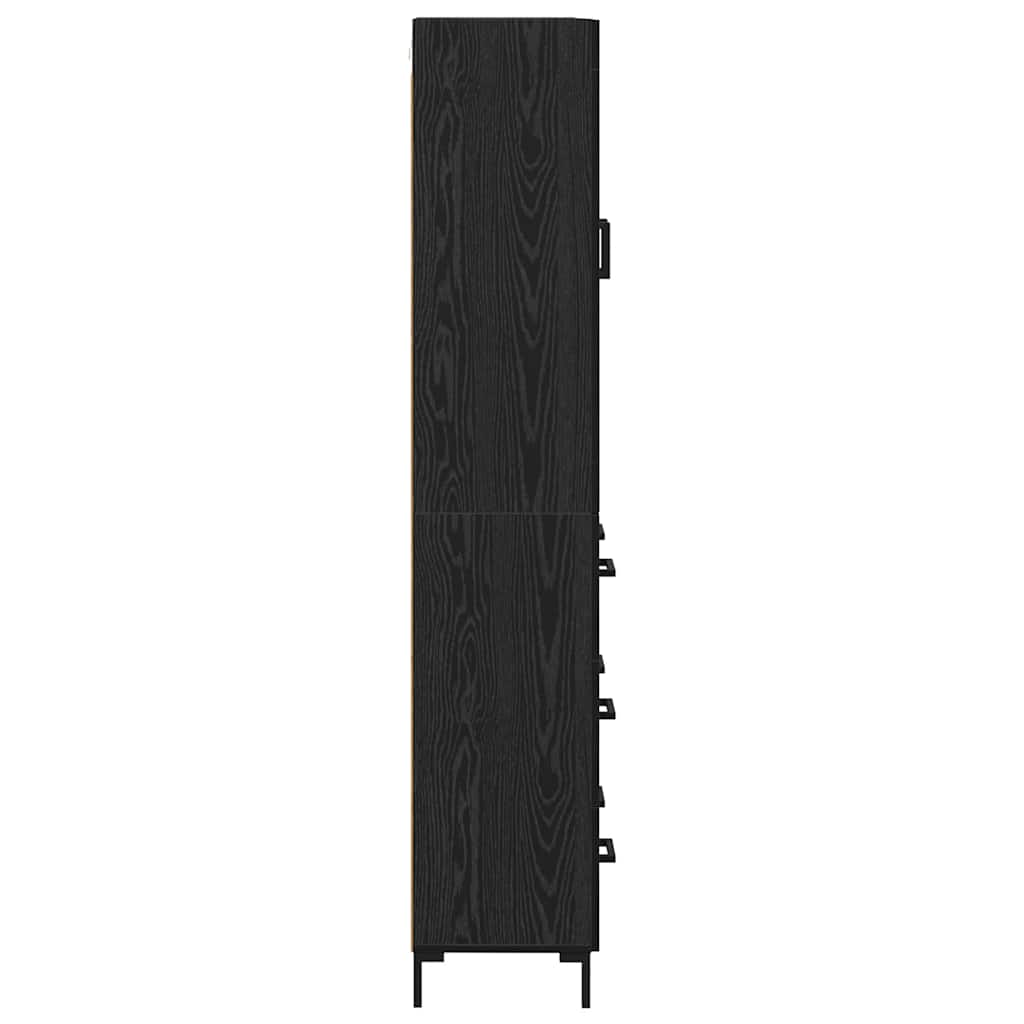 vidaXL Highboard z szufladą 2 pcs Czarny Dąb Materiał drewnopochodny