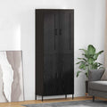 vidaXL Highboard 2 pcs Czarny Dąb Materiał drewnopochodny