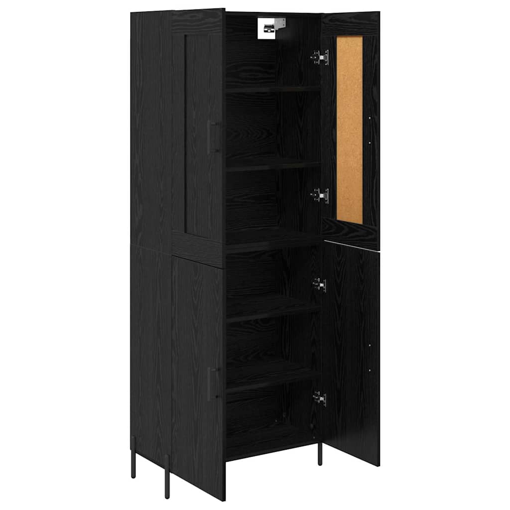 vidaXL Highboard 2 pcs Czarny Dąb Materiał drewnopochodny