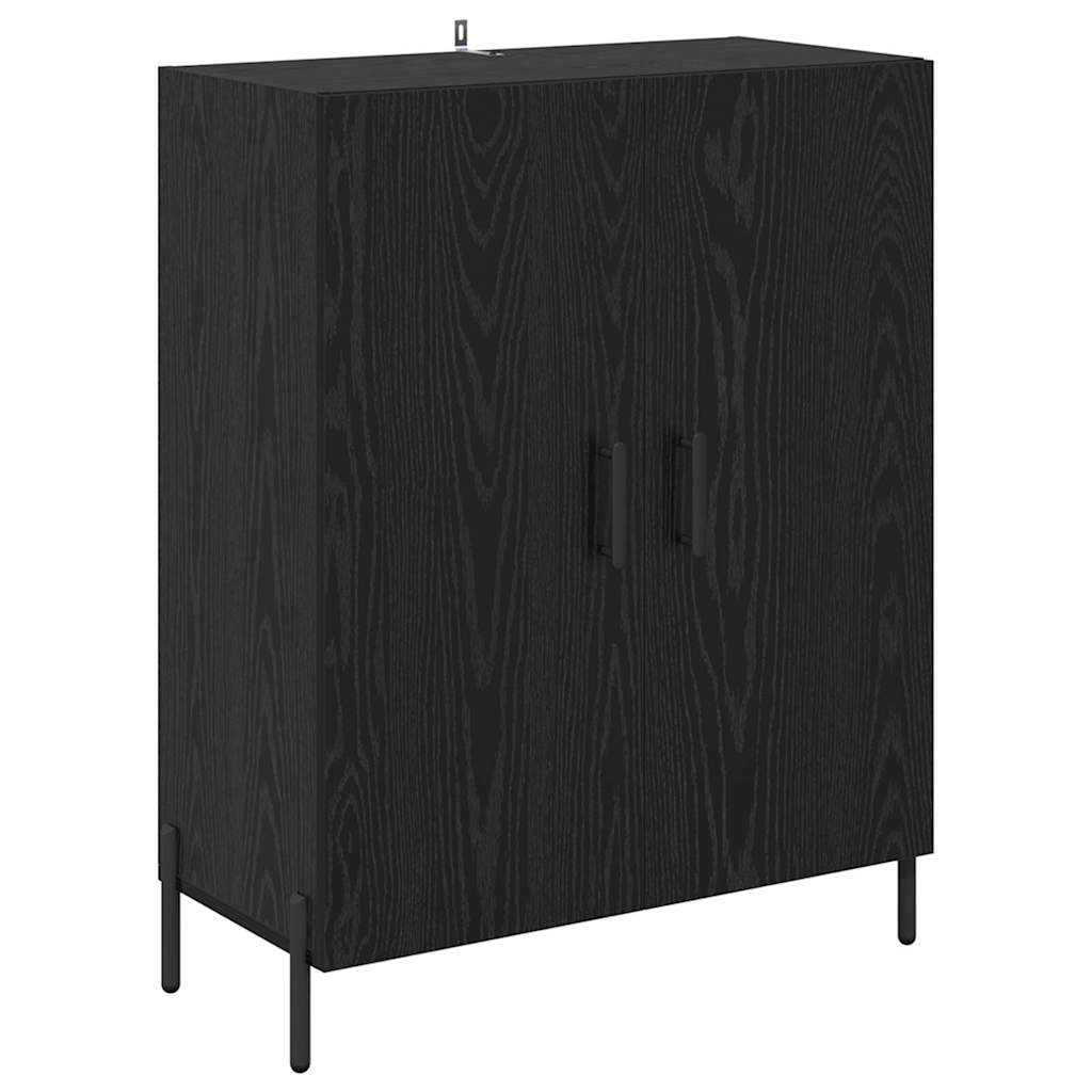 vidaXL Highboard 2 pcs Czarny Dąb Materiał drewnopochodny
