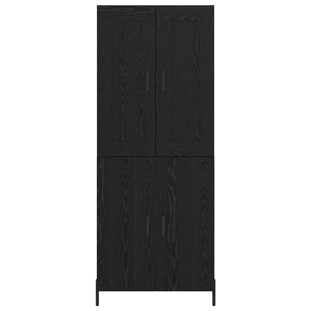 vidaXL Highboard 2 pcs Czarny Dąb Materiał drewnopochodny