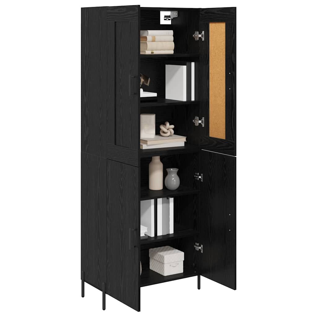 vidaXL Highboard 2 pcs Czarny Dąb Materiał drewnopochodny
