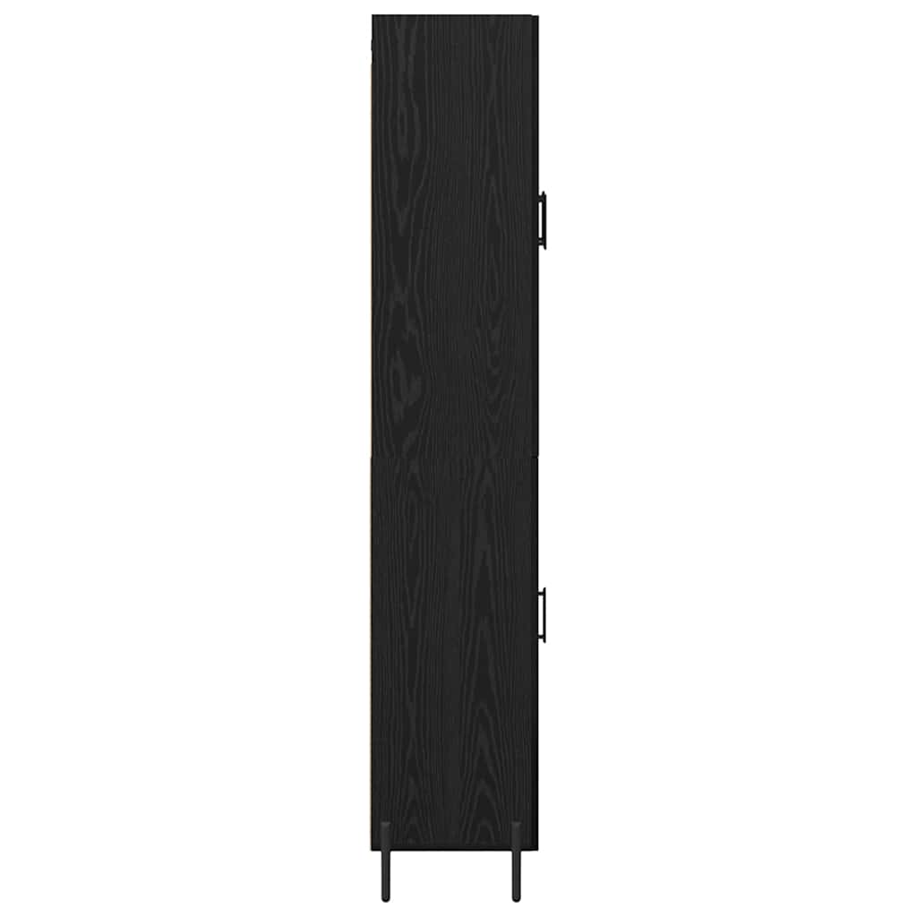 vidaXL Highboard 2 pcs Czarny Dąb Materiał drewnopochodny