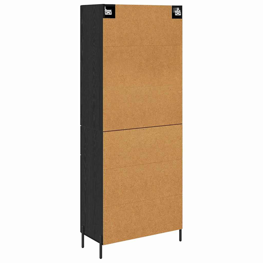 vidaXL Highboard z szufladą 2 pcs Czarny Dąb Materiał drewnopochodny