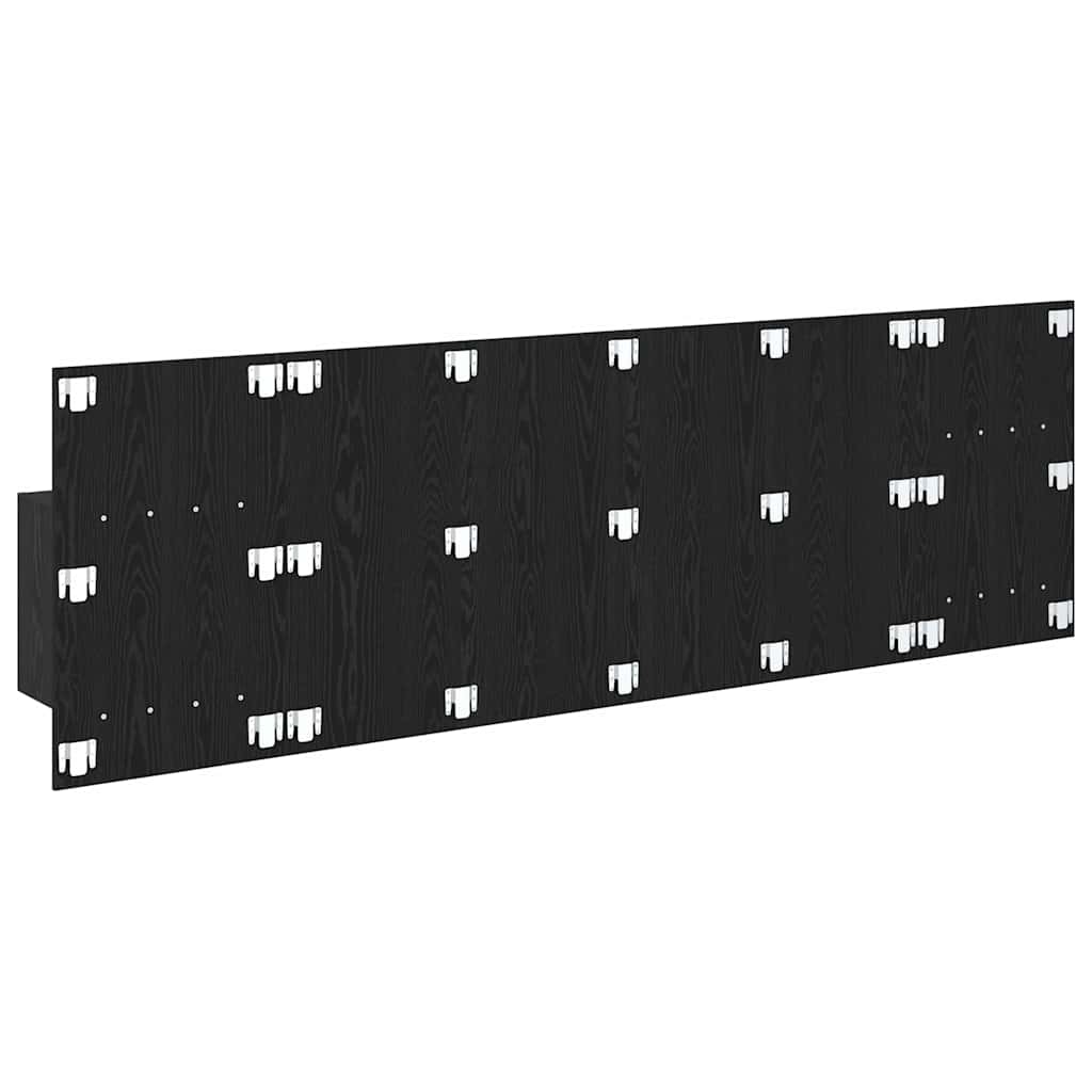 vidaXL Zagłówek z szafką 3 pcs Czarny Dąb Materiał drewnopochodny