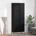 vidaXL Highboard Czarny Dąb 69,5 x 34 x 180 cm Materiał drewnopochodny