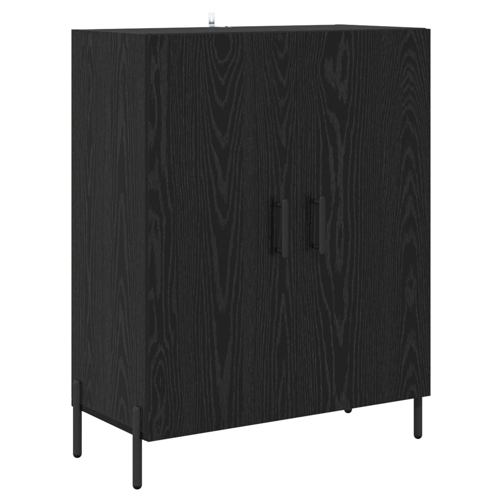 vidaXL Highboard Czarny Dąb 69,5 x 34 x 180 cm Materiał drewnopochodny