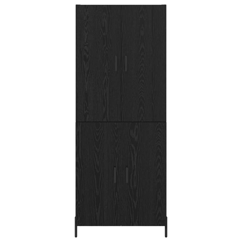 vidaXL Highboard Czarny Dąb 69,5 x 34 x 180 cm Materiał drewnopochodny