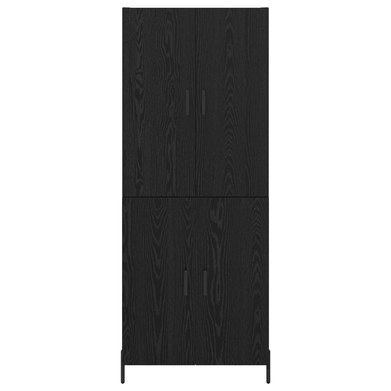 vidaXL Highboard Czarny Dąb 69,5 x 34 x 180 cm Materiał drewnopochodny