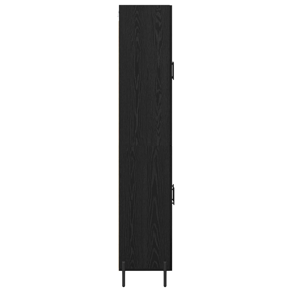vidaXL Highboard Czarny Dąb 69,5 x 34 x 180 cm Materiał drewnopochodny
