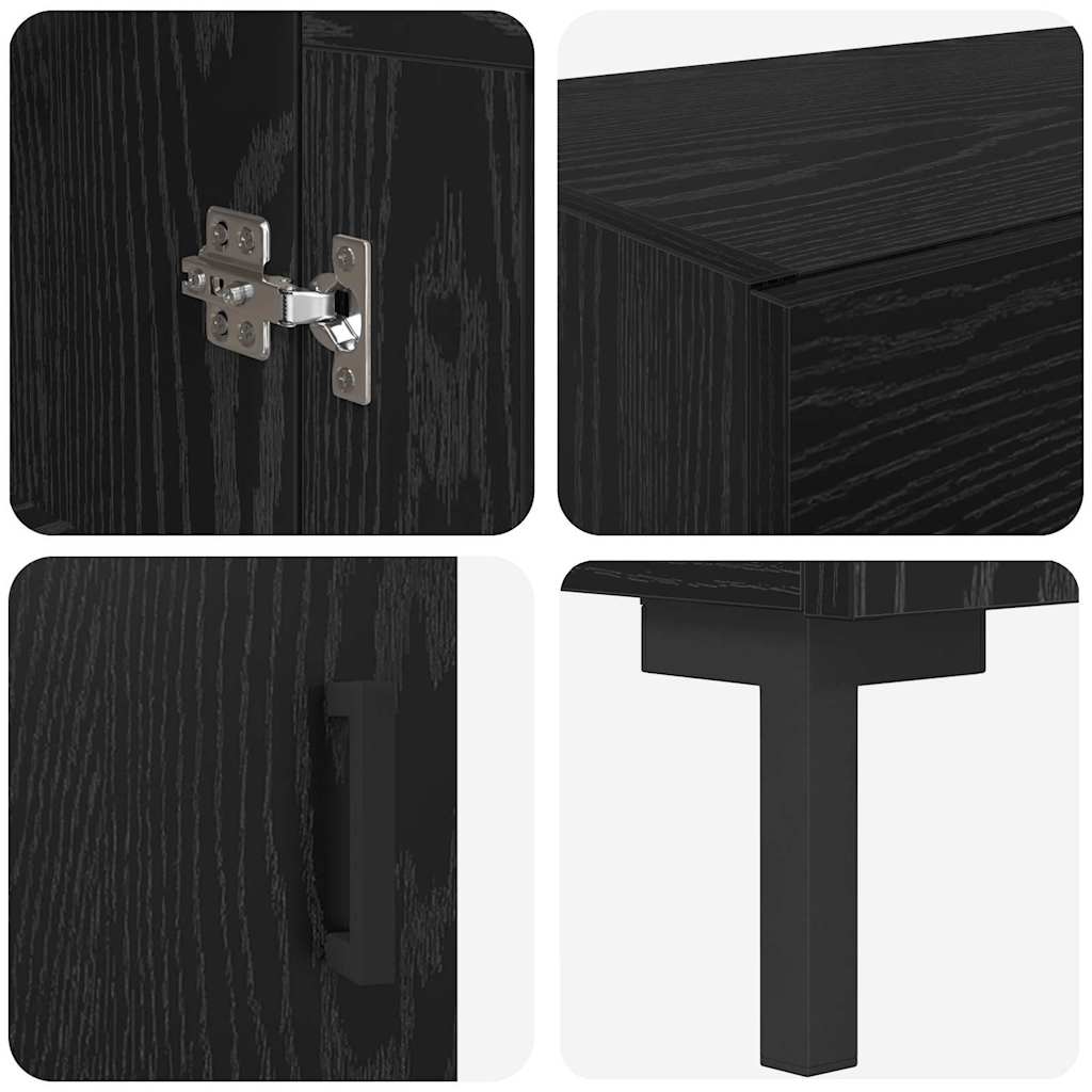 vidaXL Highboard 2 pcs Czarny Dąb Materiał drewnopochodny
