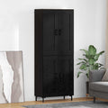 vidaXL Highboard 2 pcs Czarny Dąb Materiał drewnopochodny