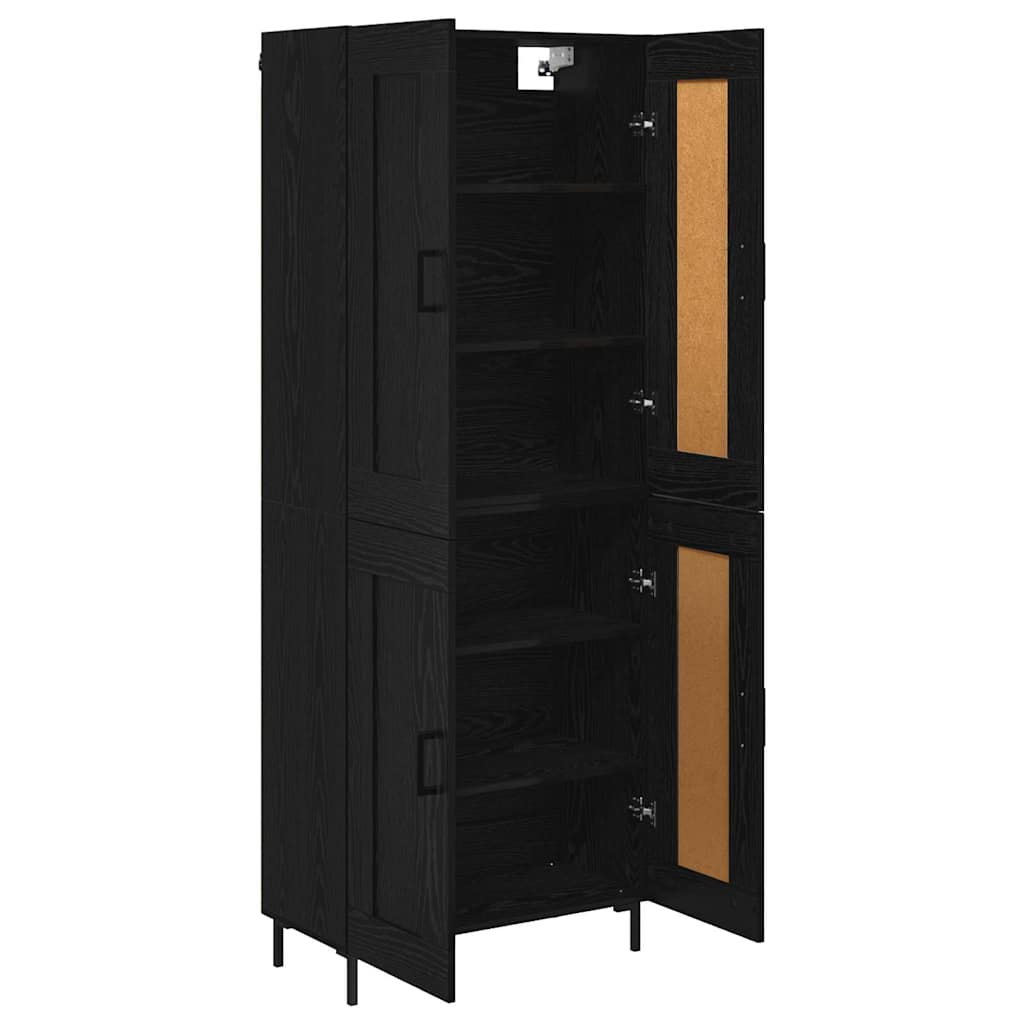 vidaXL Highboard 2 pcs Czarny Dąb Materiał drewnopochodny