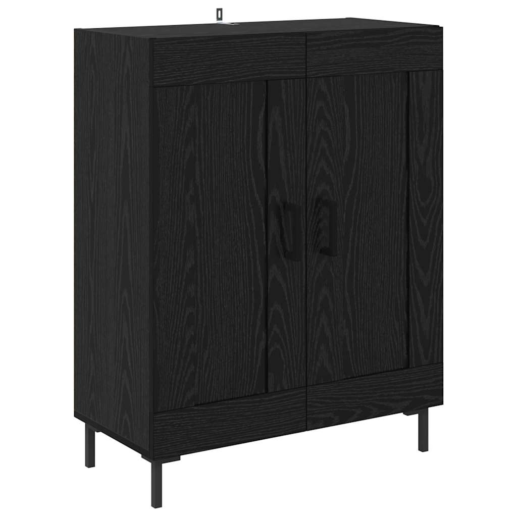 vidaXL Highboard 2 pcs Czarny Dąb Materiał drewnopochodny