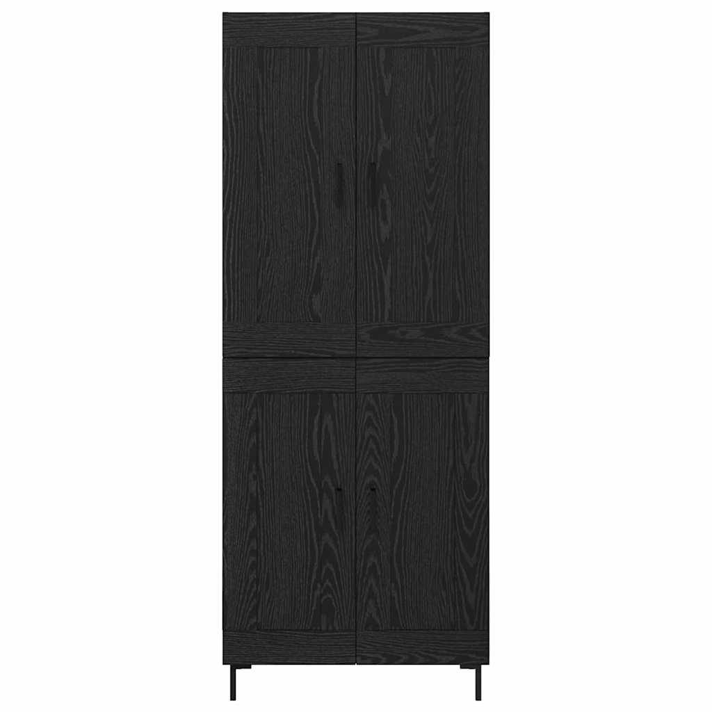 vidaXL Highboard 2 pcs Czarny Dąb Materiał drewnopochodny