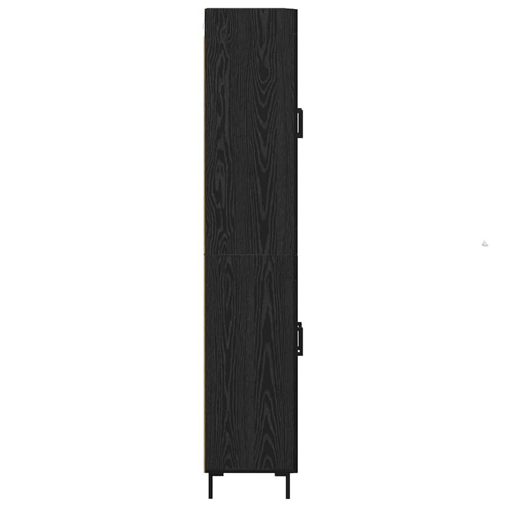 vidaXL Highboard 2 pcs Czarny Dąb Materiał drewnopochodny