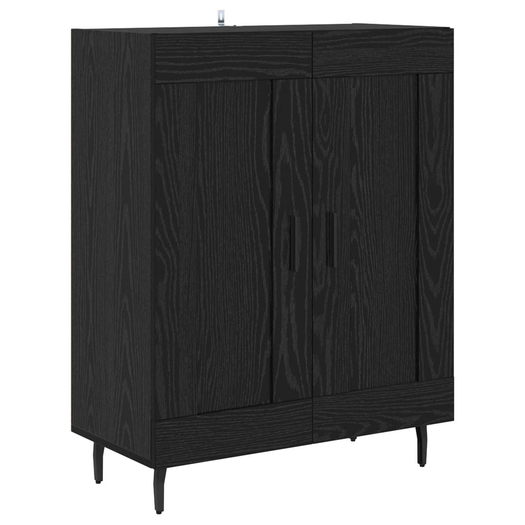vidaXL Highboard 2 pcs Czarny dąb Drewno inżynieryjne i szkło