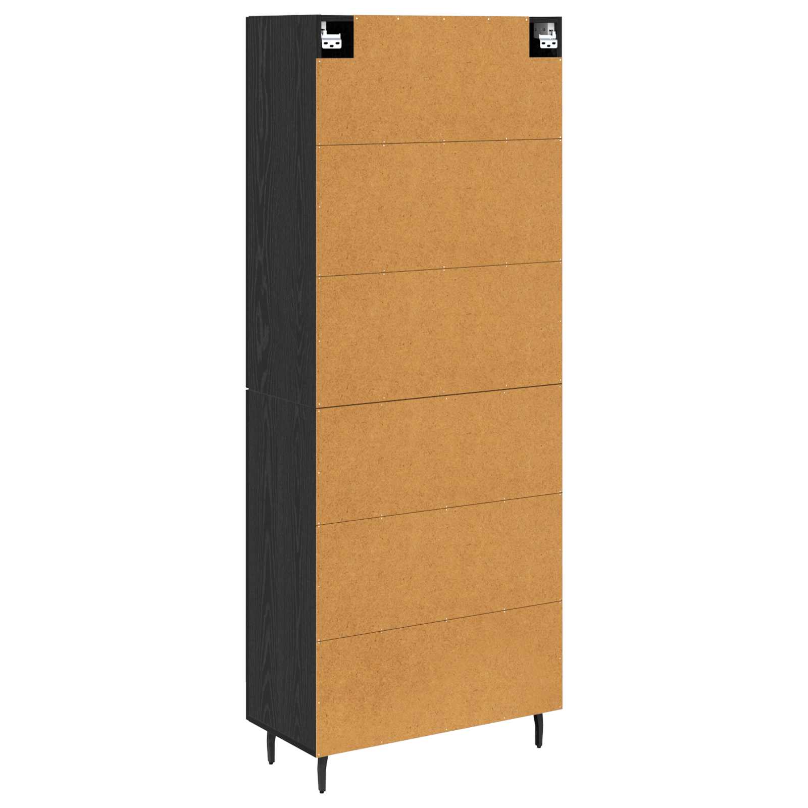 vidaXL Highboard 2 pcs Czarny dąb Drewno inżynieryjne i szkło