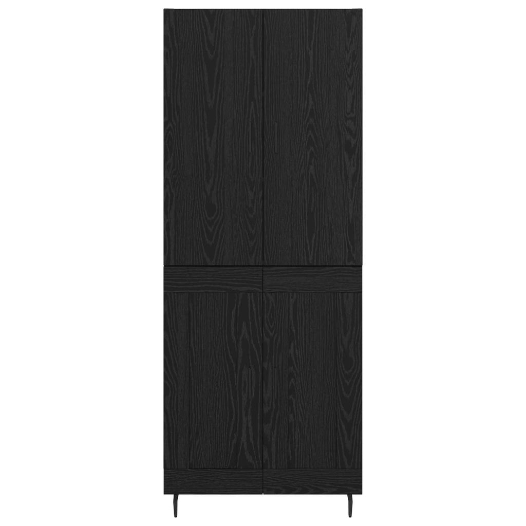 vidaXL Highboard 2 pcs Czarny dąb Drewno inżynieryjne i szkło