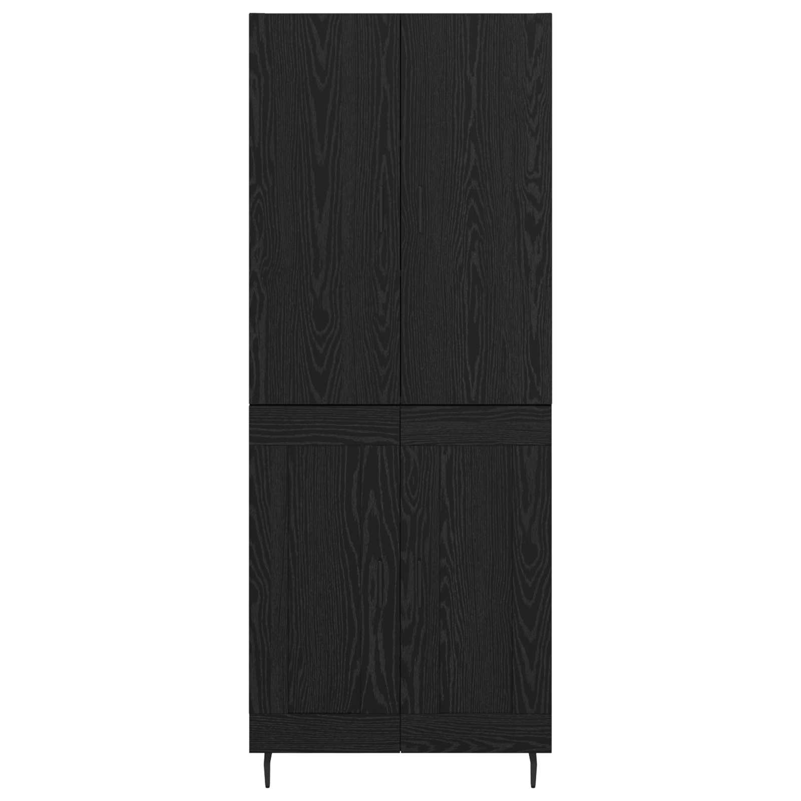 vidaXL Highboard 2 pcs Czarny dąb Drewno inżynieryjne i szkło
