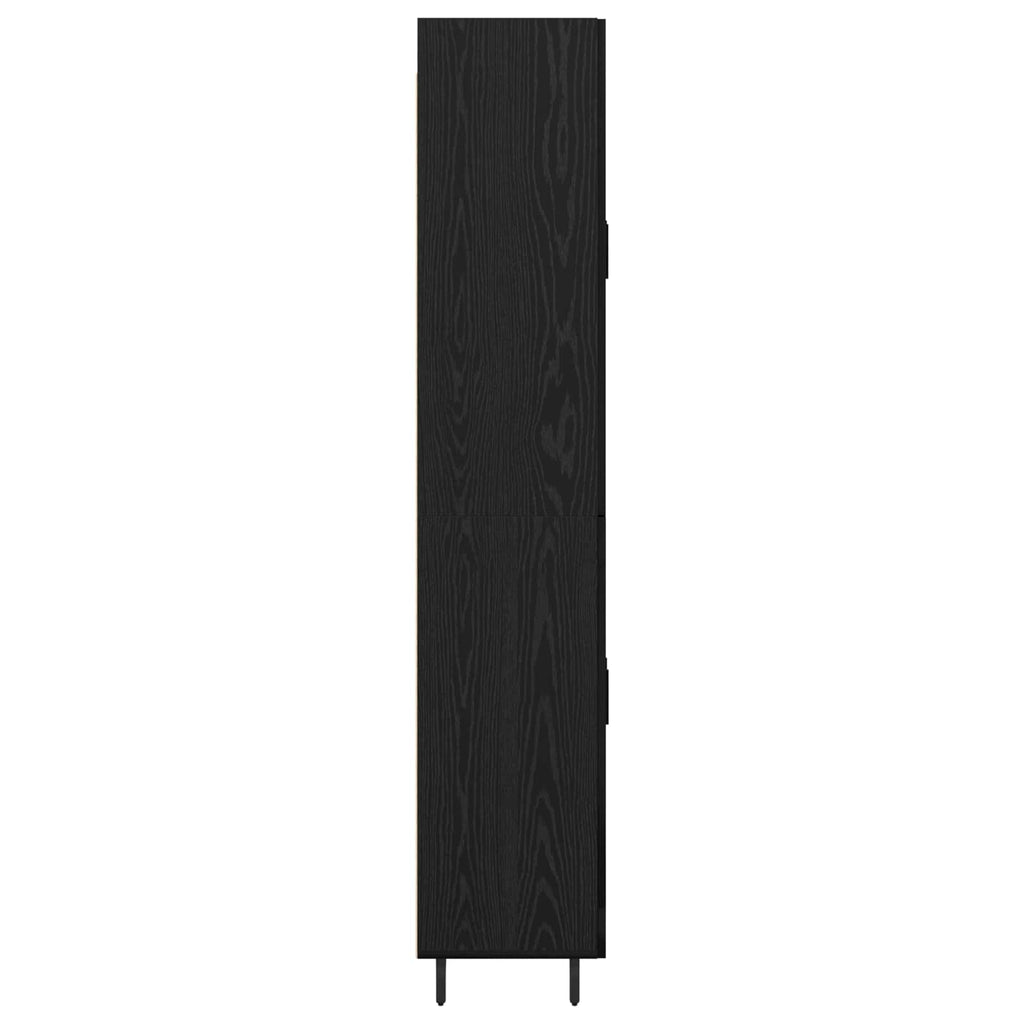 vidaXL Highboard 2 pcs Czarny dąb Drewno inżynieryjne i szkło