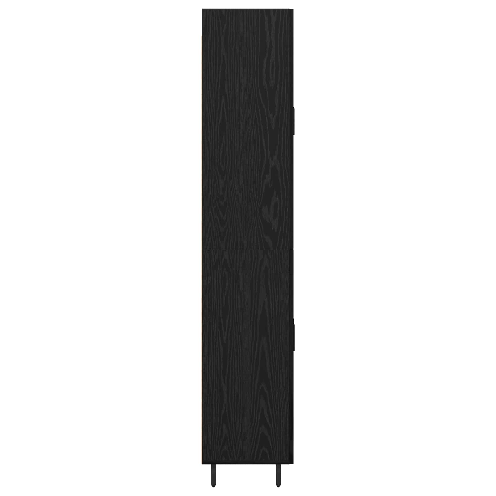 vidaXL Highboard 2 pcs Czarny dąb Drewno inżynieryjne i szkło