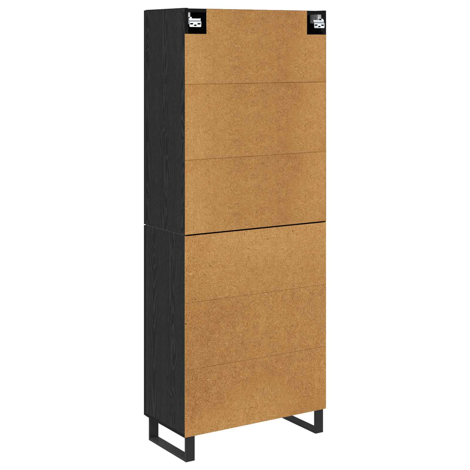 vidaXL Highboard z szufladą 2 pcs Czarny Dąb 69,5 x 34 x 180 cm